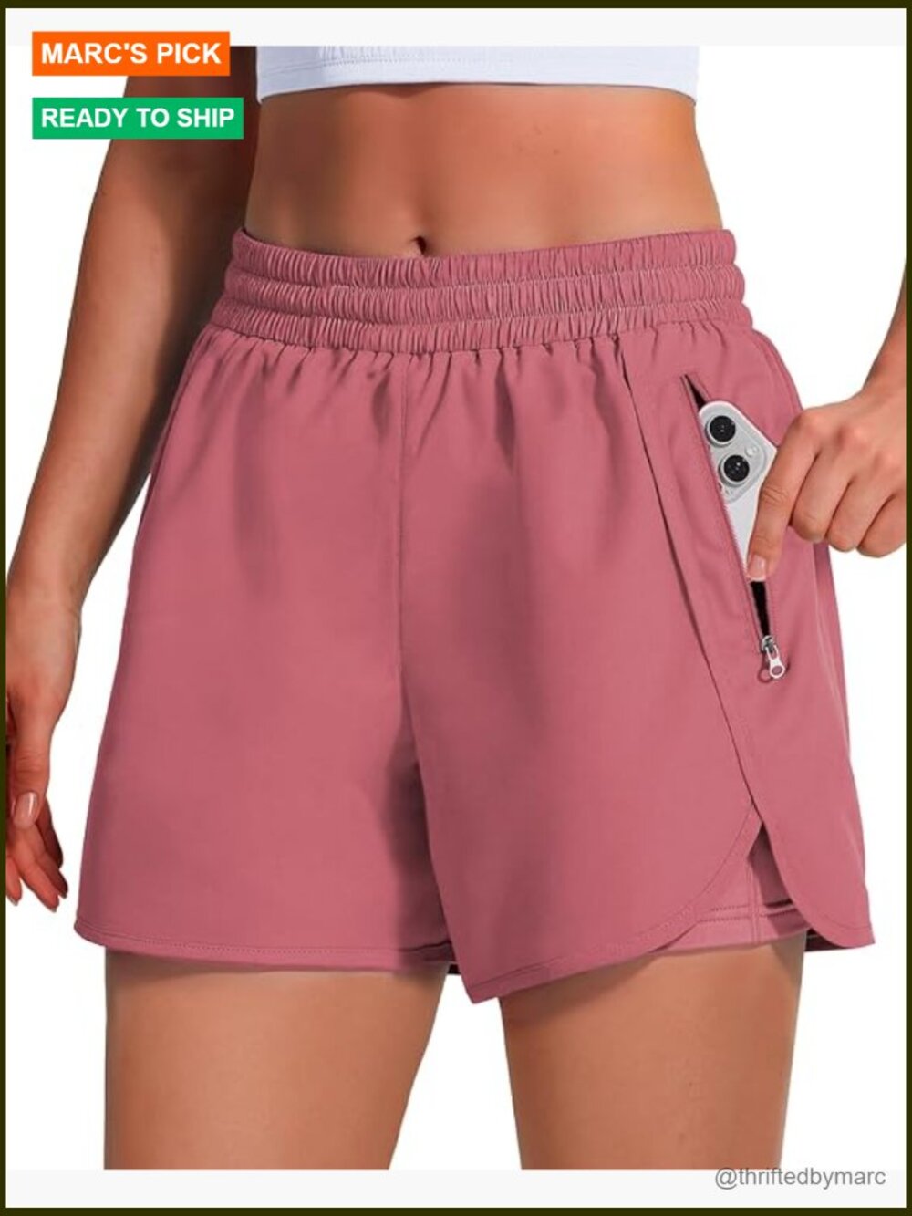 High Waisted Running Shorts 3" with Zipper Pockets, Quick Dry with Liner